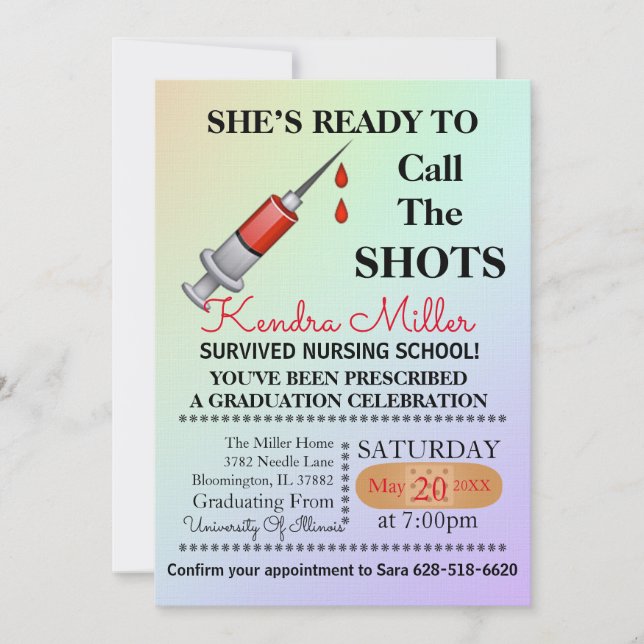 Convites Ela está pronta para chamar os sapatos de enfermag (Frente)