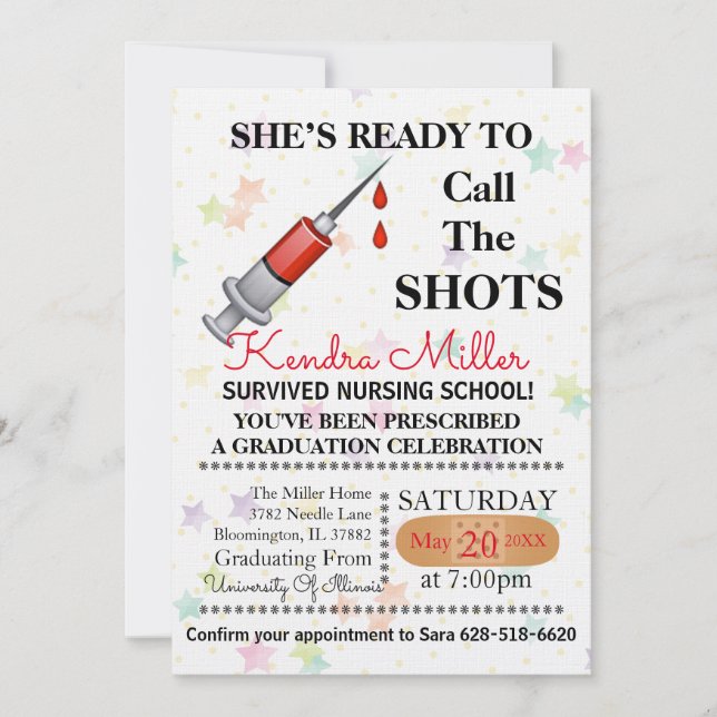 Convites Ela está pronta para chamar os sapatos de enfermag (Frente)