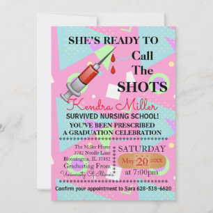 Convites Ela está pronta para chamar os "Shots Nursing Gra