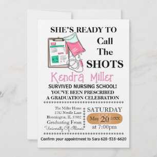 Convites Ela está pronta para chamar os "Shots Nursing Grad