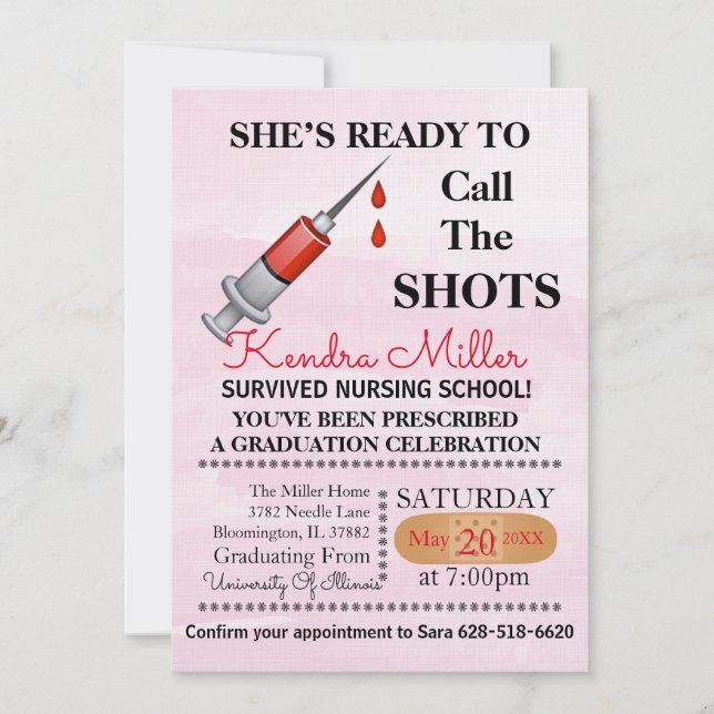 Convites Ela está pronta para ligar para a graduação de enf (Frente)