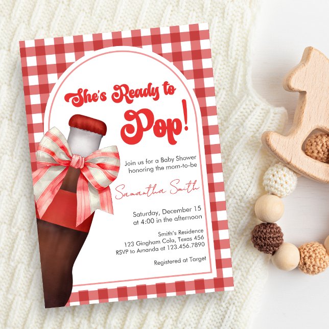 Convites Ela Está Pronta para Parir Chá de Bebê (She's Ready to Pop Cola Baby Shower Invitation )