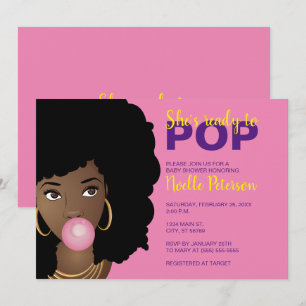 Convites Ela está pronta para Pop, Bubblegum Chá de fra