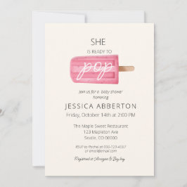 Convites Ela está pronta para Pop de Chá de fraldas