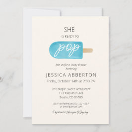 Convites Ela está pronta para Pop de Chá de fraldas