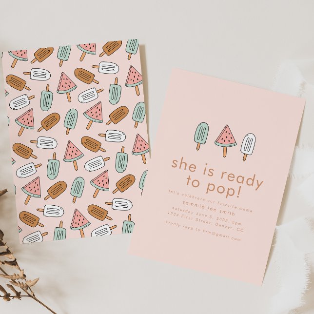 Convites Ela está pronta para Pop de Chá de fraldas de pico (Criador carregado)