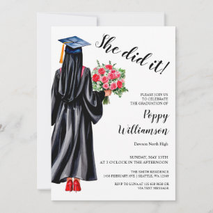 Convites Ela Fez A Graduação Muçulmana Da Aquarela Hijab
