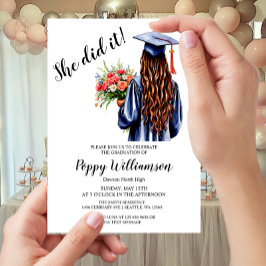 Convites Ela Fez Graduação Por Aquarela