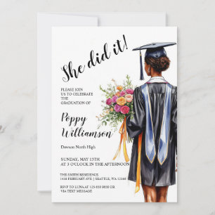 Convites Ela Fez Graduação Por Aquarela