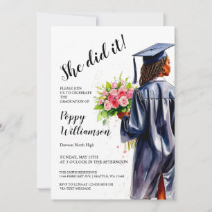 Convites Ela Fez Graduação Por Aquarela
