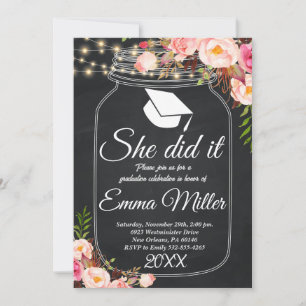 Convites Ela Fez Isso - Festa de formatura De Chalkboard