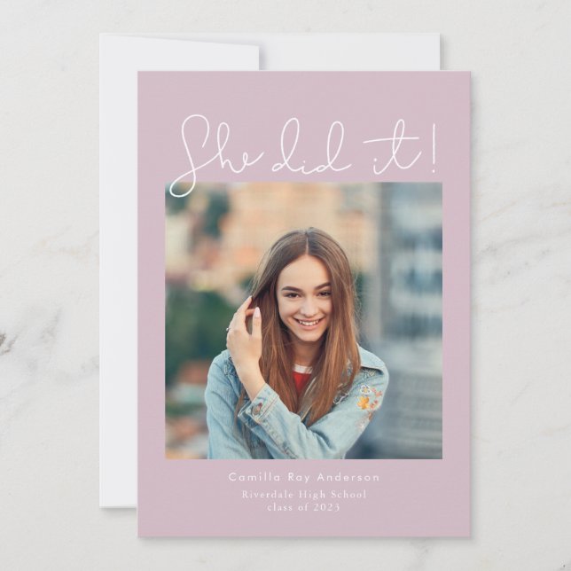 Convites Ela Fez Isso! Foto de festa de formatura (Frente)
