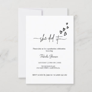 Convites Ela fez uma simples celebração de gratidão honrand