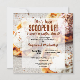 Convites Ela foi escovada com Sorvete de coração moldado