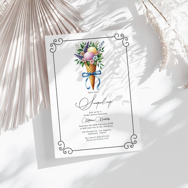 Convites Ela Foi Levada Chuveiro de Noiva (She's Been Scooped Up Bridal Shower Invitation)