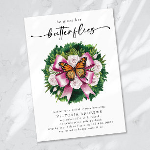 Convites Ele Dá-Lhe Chá de panela De Borboletas