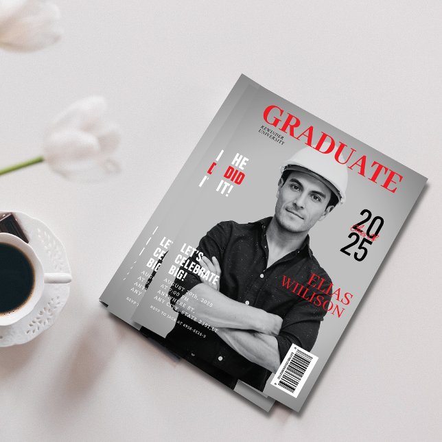 Convites ele deu à graduação de fotos da revista de engenha (Criador carregado)