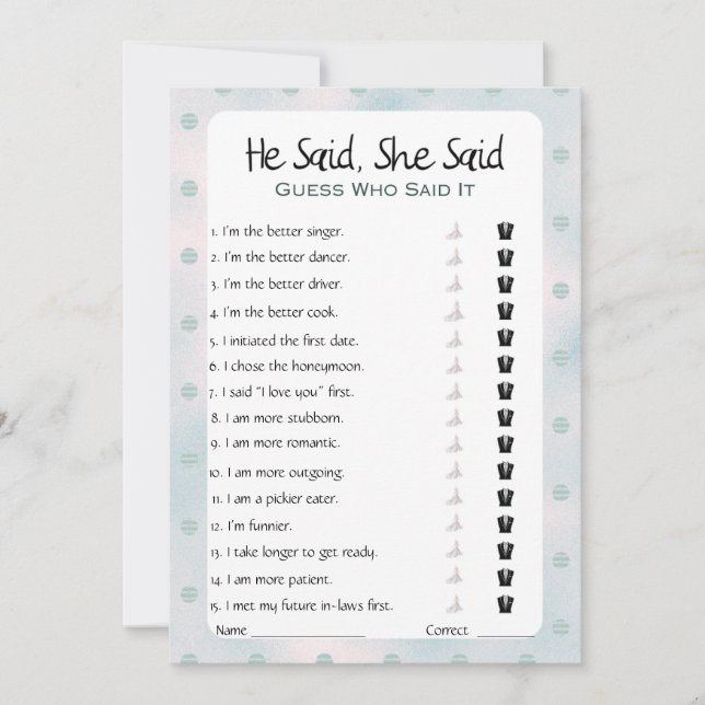 Convites Ele Disse Que Disse Jogo De Chá de panela (Frente)