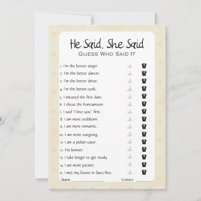 Convites Ele Disse Que Disse Jogo De Chá de panela (Frente)