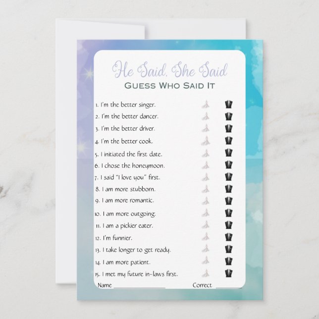 Convites Ele Disse Que Disse Jogo De Chá de panela (Frente)