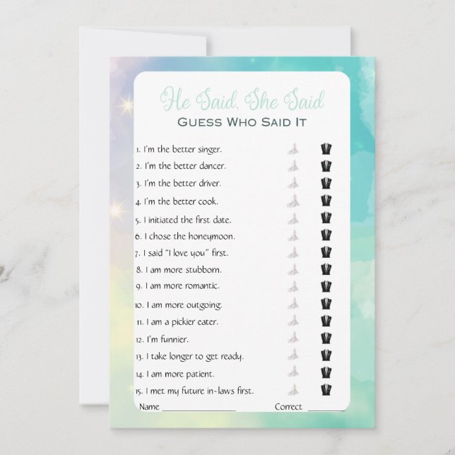 Convites Ele Disse Que Disse Jogo De Chá de panela (Frente)