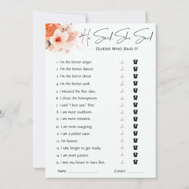 Convites Ele Disse Que Disse Jogo De Chá de panela (Frente)