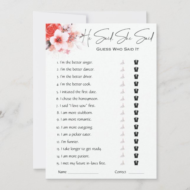 Convites Ele Disse Que Disse Jogo De Chá de panela (Frente)