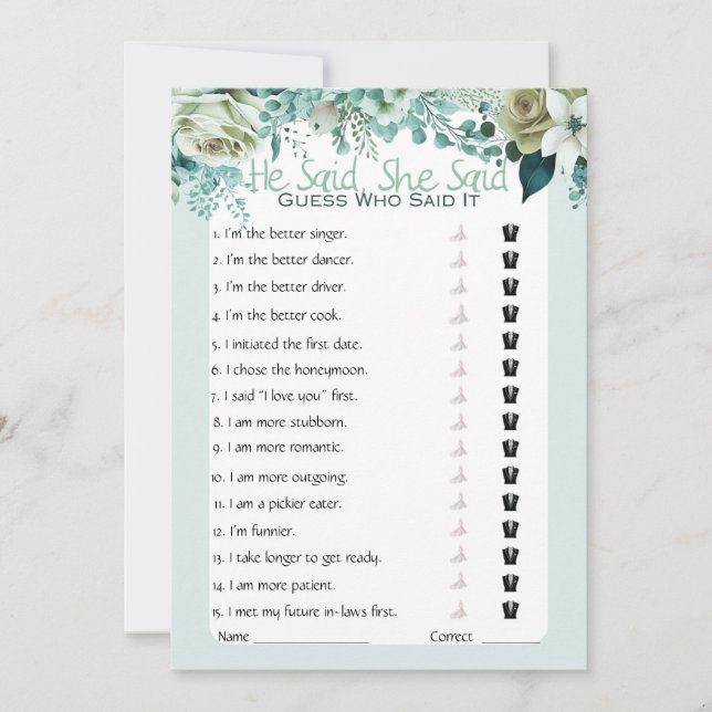 Convites Ele Disse Que Disse Jogo De Chá de panela (Frente)