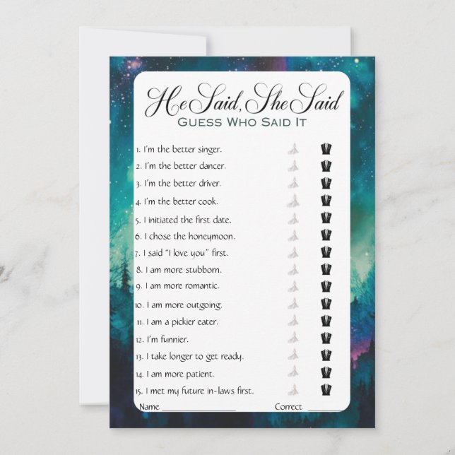 Convites Ele Disse Que Disse Jogo De Chá de panela (Frente)