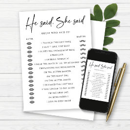 Convites Ele Disse Que Disse Jogo De Festa de noivado De Ca