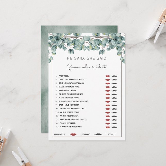 Convites Ele Disse Que Disse Que O Jogo Do Chá de panela Eu (Frente/Verso In Situ)