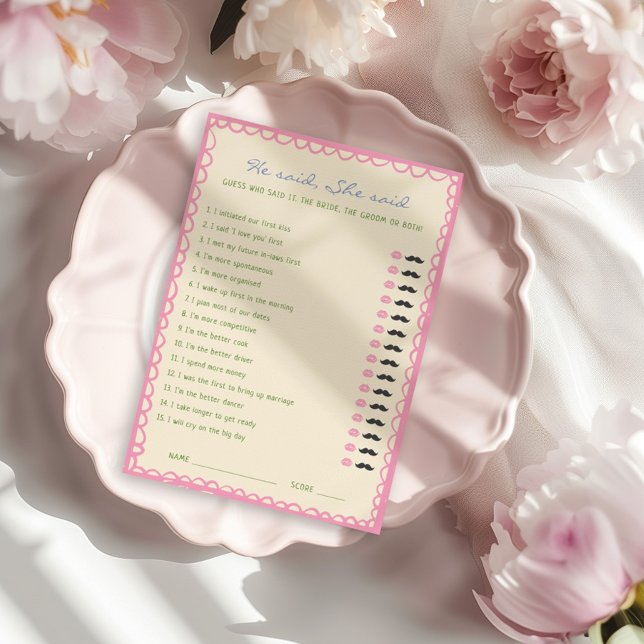 Convites Ele disse que ela disse "Cartão de Chá de panela" (Criador carregado)