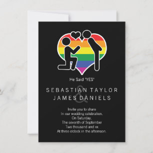 Convites Ele Disse Sim Sr. E Sr. Proposta Gay Wedding