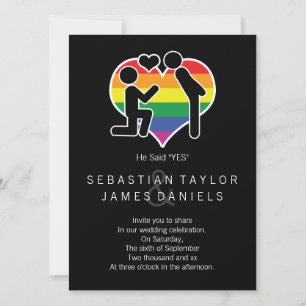 Convites Ele Disse Sim Sr. E Sr. Proposta Gay Wedding