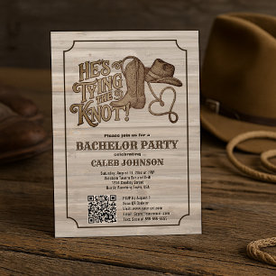 Convites Ele é o Casando Cowboy Bachelor Party QR Code