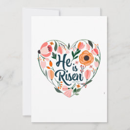 Convites Ele é Risen Boho Christian Heart Motif Inspiração
