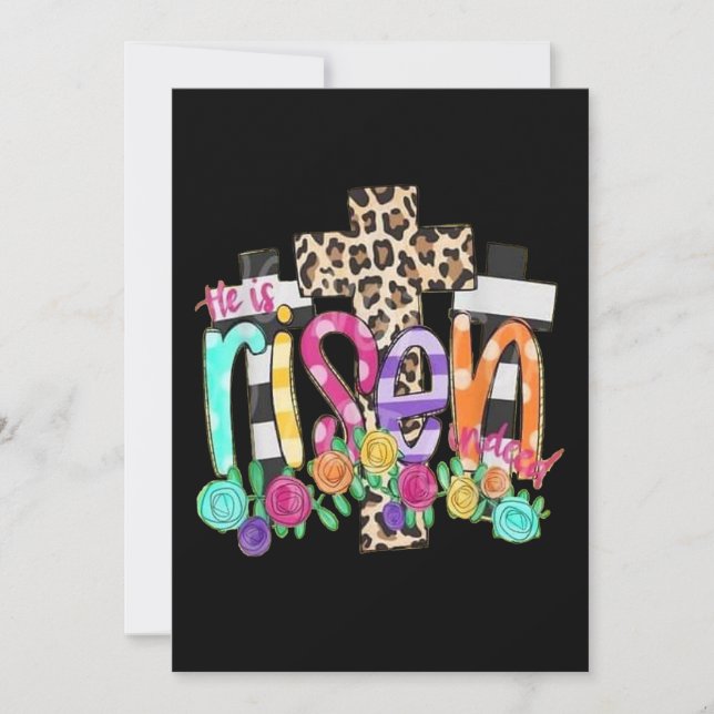 Convites Ele é Risen Christian Páscoa (Frente)