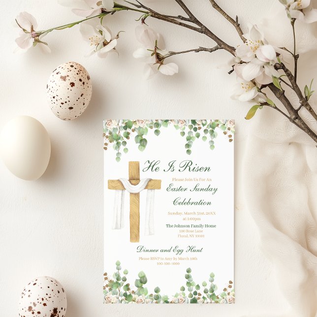 Convites Ele É Risen Christian Páscoa (Criador carregado)
