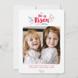 Convites Ele é Risen Páscoa 4 Photo Flat Card