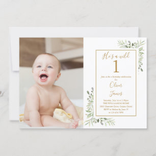 Convites Ele é um Garoto Selvagem Aniversário de 1 ano Foto