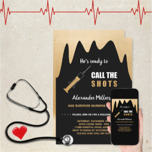 Convites Ele está pronto para chamar a enfermeira de Shots