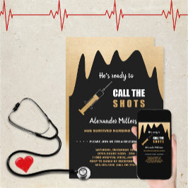 Convites Ele está pronto para chamar a enfermeira Shots.