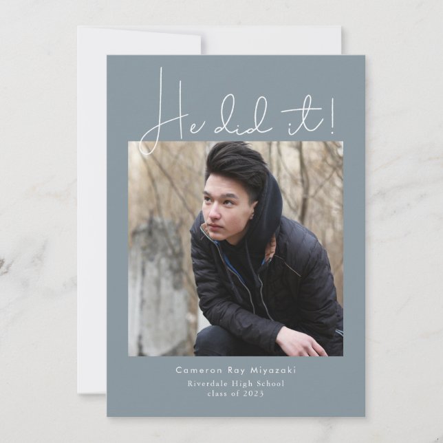 Convites Ele Fez Isso! Foto de festa de formatura (Frente)