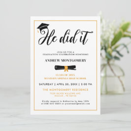 Convites Ele Formando O Boné Tassel Festa de formatura Foto