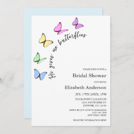 Convites Ele Me Dá Chá de panela De Borboletas