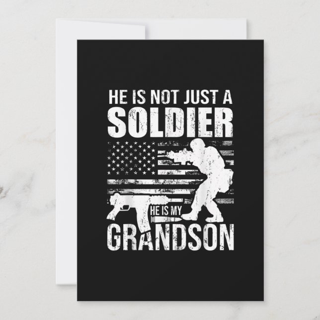 Convites Ele Não É Só Um Soldado, Ele É Meu Neto Militar (Frente)