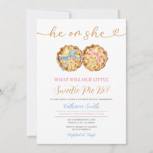 Convites Ele ou Ela Arco Pumpkin Pie Gender Reveal Gingham