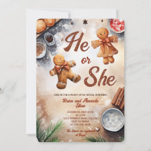 Convites Ele ou Ela Biscoitos de Gengibre Natal Revelação d