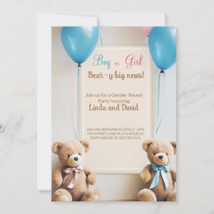 Convites Ele ou Ela: Festa de Revelação do Gênero do Urso d