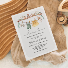 Convites Ele ou Ela Moderna Boho Gênero Revelam Chá